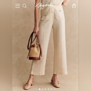 Sezane Emilio Trousers Beige - Size 36